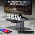 Promate Raizer 8-In-1 Electric Monitor and Laptop Riser Stand, Multi-functional Adjustable Height with Built-In USB Hub, 18W USB-C Power Delivery Port, 5Gbps USB 3.0 Data Transfer Port with RGB light - Black